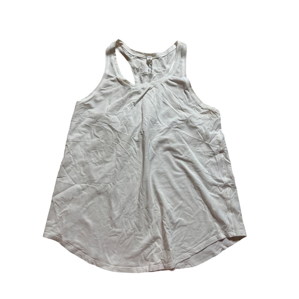 Lululemon Cool Racerback Tank Top Nulu Size 8 White Yoga Dance Gym Active